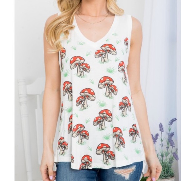 LA Soul Tops - Mushroom Print Tank